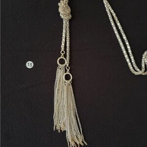Elegant Silver Tassel Necklace